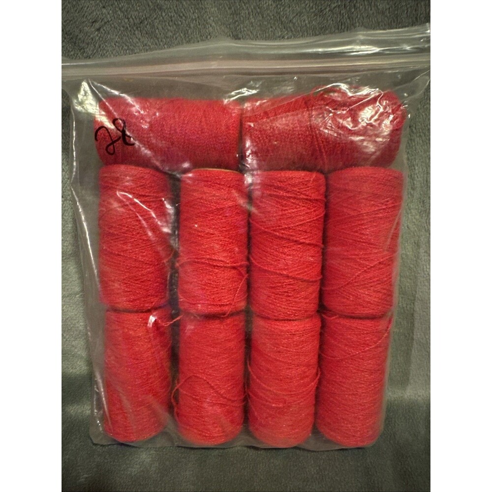 Vintage 80s 10 pc Punch Embroidery Thread Clarke's Red Bag 28